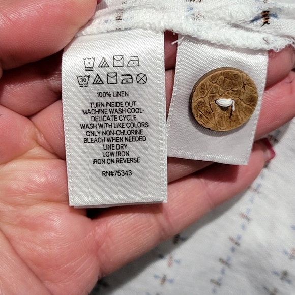 Cynthia Rowley Bumble Bee Print Linen Top Size XL - Picture 4 of 7